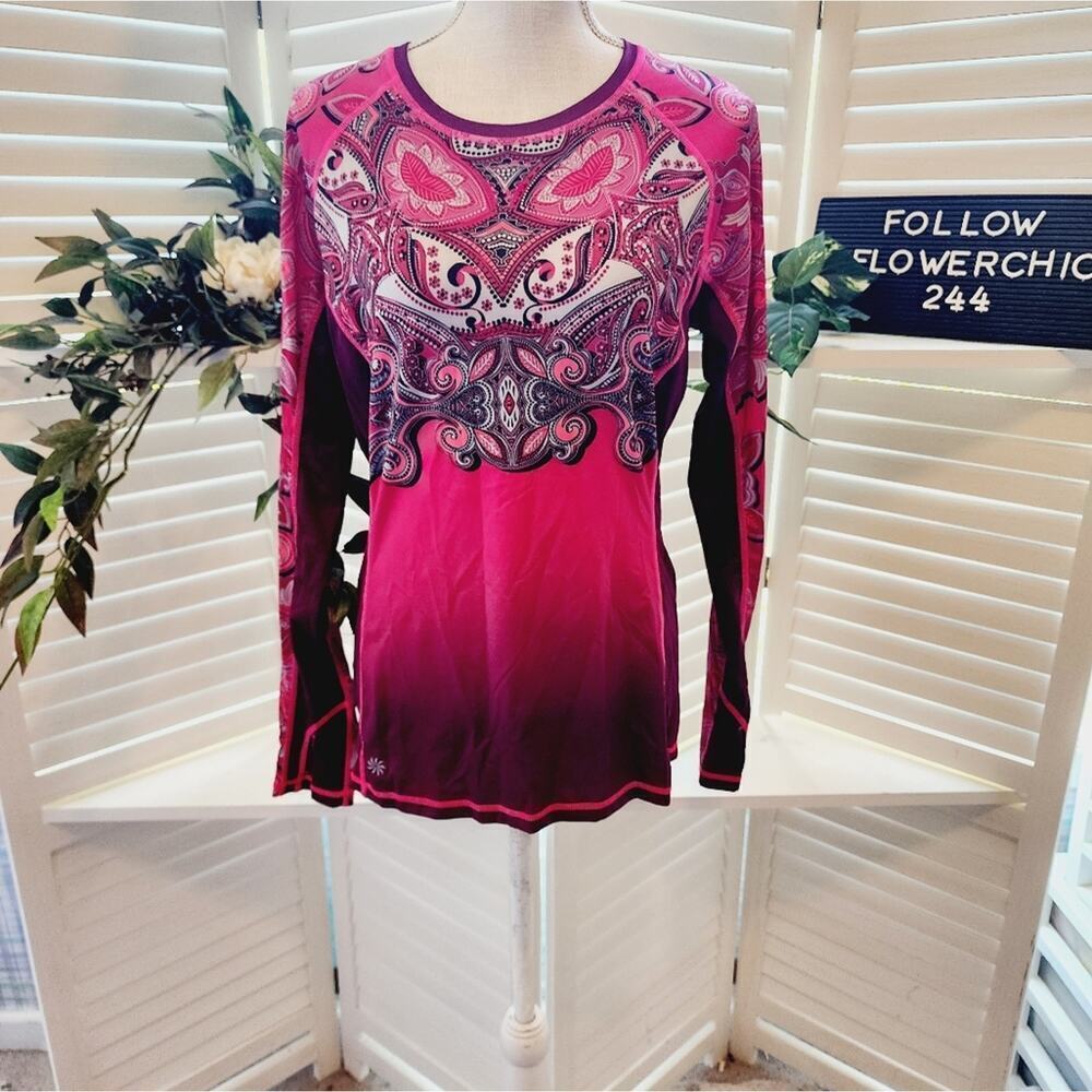 ATHLETA PLUM SNOW RUNAWAY TOP SIZE MED